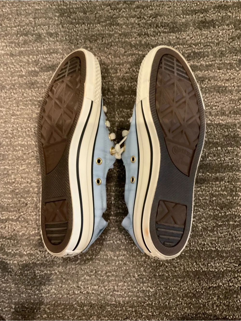 Converse Kids Low-Top Canvas Sneakers - Light Blue and White
